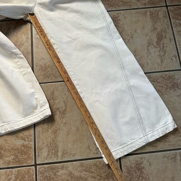 Frame Denim Jeans Le Pixie Baggy Palazzo Size 29 Chalked Cream 100% Cotton - Picture 11 of 14